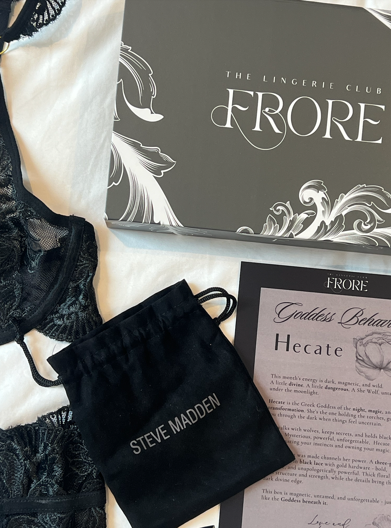 Hecate goddess lingerie set - Frore luxury subscription box October